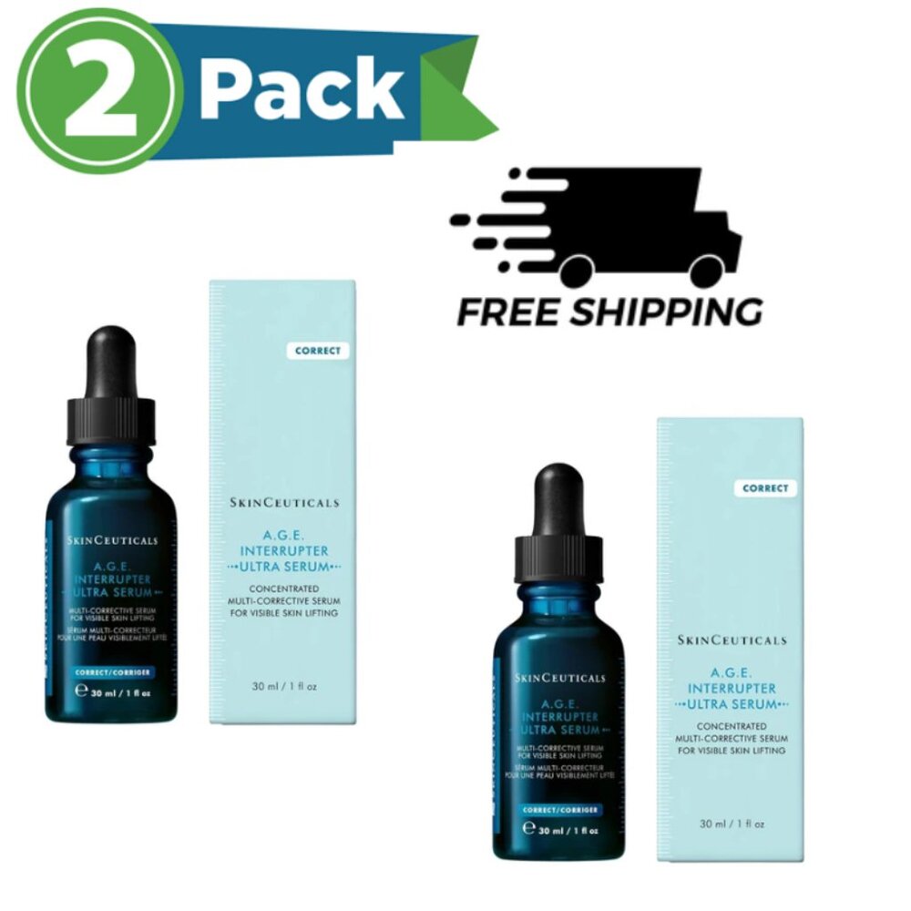 SkinCeuticals A.G.E. Interrupter Ultra Serum 1oz Firming serum.Pack of 2